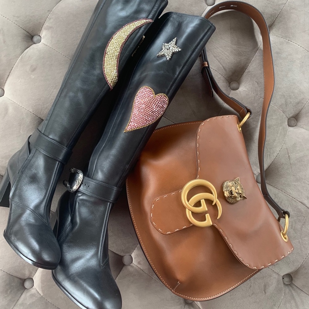 🚫⛔️SOLD⛔️🚫Gucci Gg Marmont Tan Tiger Bag - Picture 1 of 8
